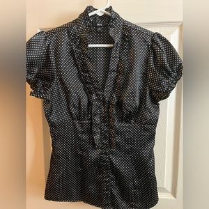 🖤 Cute Women’s Fitted Polka Dot Blouse 🖤